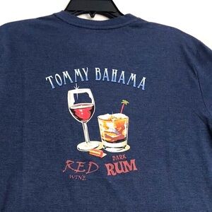TOMMY BAHAMA Red Wine Dark Rum Long Sleeve Navy Blue Swordfish Logo NWT Sz Men M